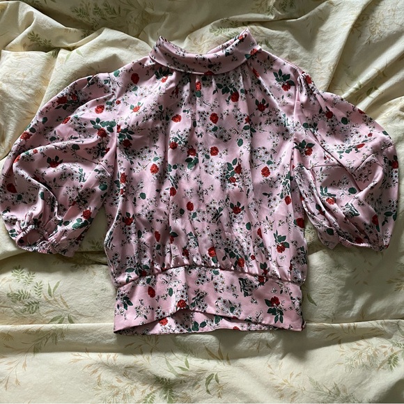 Floral Satin-Look Top - Picture 1 of 7